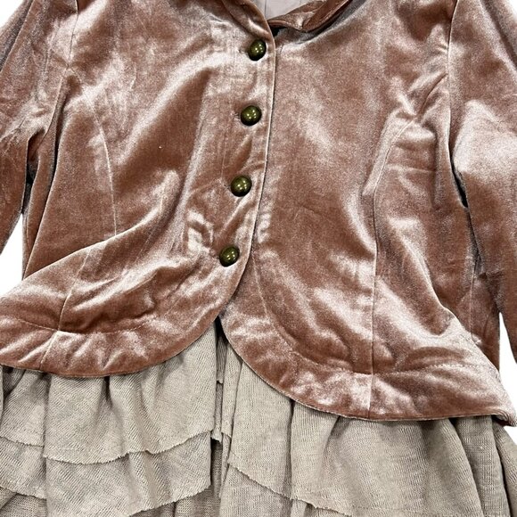 Mia Joy Joyfolie Velvet & Ruffle Girls Mollie Jacket Size 6 Pink Velvet NWT - Picture 2 of 4